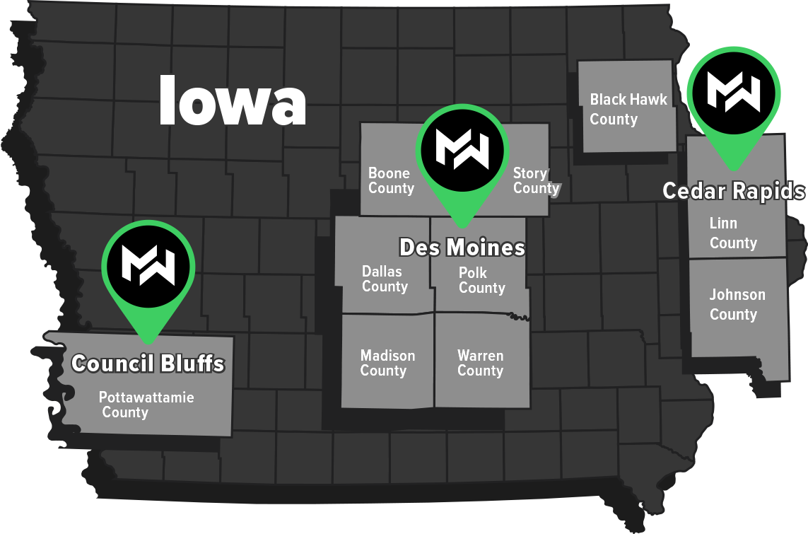 Iowa service area map
