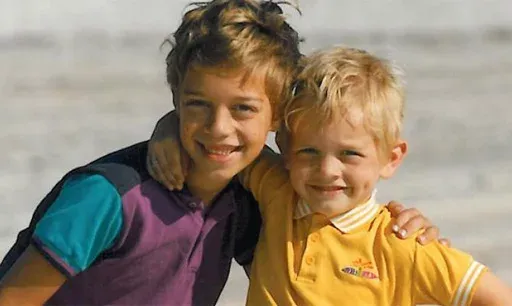 brothers max and nate perkes at the beach