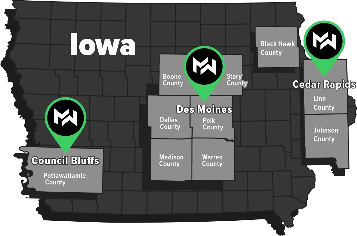 Iowa service area map